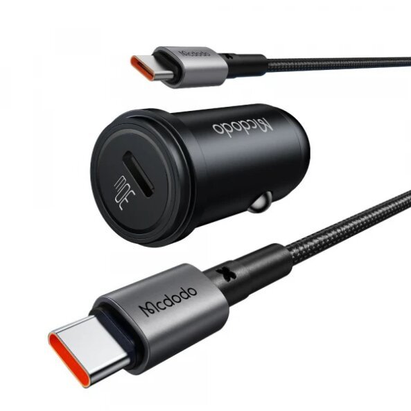 Incarcator Auto Cu Cablu USB-C McDodo CC-7493 Obsidian, 30W, 3A, 1 x USB-C, Negru