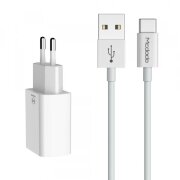 Incarcator Retea Cu Cablu USB-C McDodo CH-6721 Offer, 12W, 2.4A, 2 x USB-A, Alb