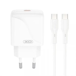 Incarcator Retea Cu Cablu USB-C XO Design L141, 20W, 3A, 1 x USB-C, Alb 