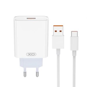 Incarcator Retea Cu Cablu USB-C XO Design L164, 120W, 1 x USB-A, Alb 