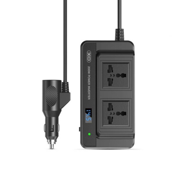 Invertor Electric Auto XO Design CZ011, 200W, 2 x USB-A - 1 x USB-C - 2 x Schuko 