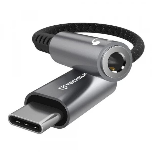 Adaptor Audio USB-C - 3.5mm Techsuit AC14 SonicPiX, Gri