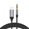 Cablu Audio Lightning - 3.5mm Techsuit AC10 SoundShell, 1.5m, Gri