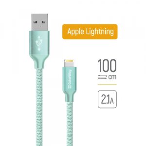 Cablu Date si Incarcare USB-A - Lightning ColorWay CW-CBUL004, 18W, 1m, Verde