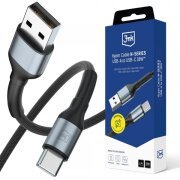 Cablu Date si Incarcare USB-A - USB-C 3MK Hyper N 18, 18W, 1m, Negru