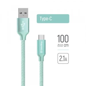 Cablu Date si Incarcare USB-A - USB-C ColorWay CW-CBUC003, 18W, 1m, Verde