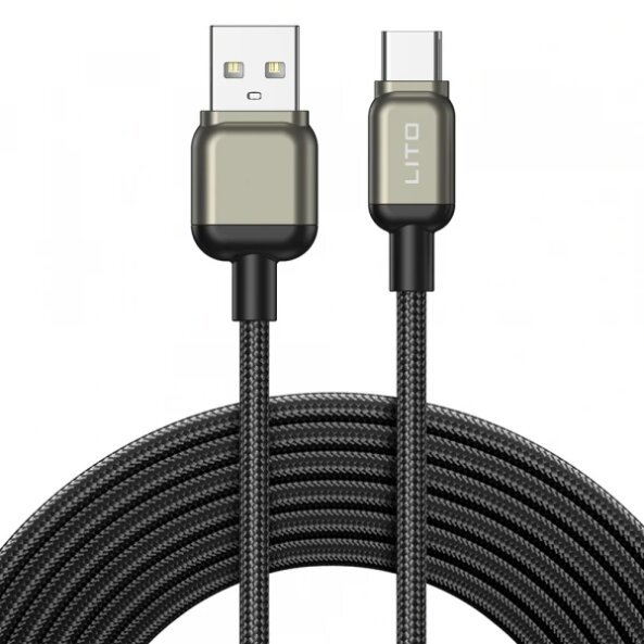 Cablu Date si Incarcare USB-A - USB-C Lito LD17, 18W, 1m, Negru