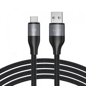 Cablu Date si Incarcare USB-A - USB-C Lito LD23T, 18W, 1m, Gri