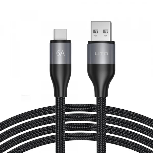 Cablu Date si Incarcare USB-A - USB-C Lito LD23T, 18W, 1m, Gri
