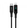 Cablu Date si Incarcare USB-C - Lightning Acefast C6-01 Display, 20W, 1.2m, Negru