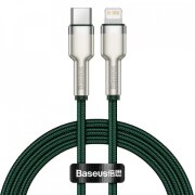 Cablu Date si Incarcare USB-C - Lightning Baseus Cafule Metal, 20W, 1m, Verde CATLJK-A06
