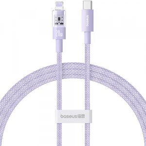 Cablu Date si Incarcare USB-C - Lightning Baseus Gem, 20W, 2m, Mov P10373001511-01