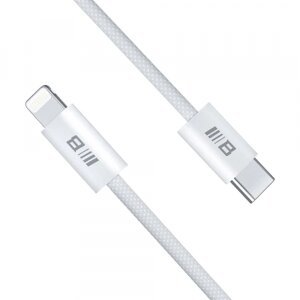 Cablu Date si Incarcare USB-C - Lightning Blueo, 20W, 1.2m, Alb