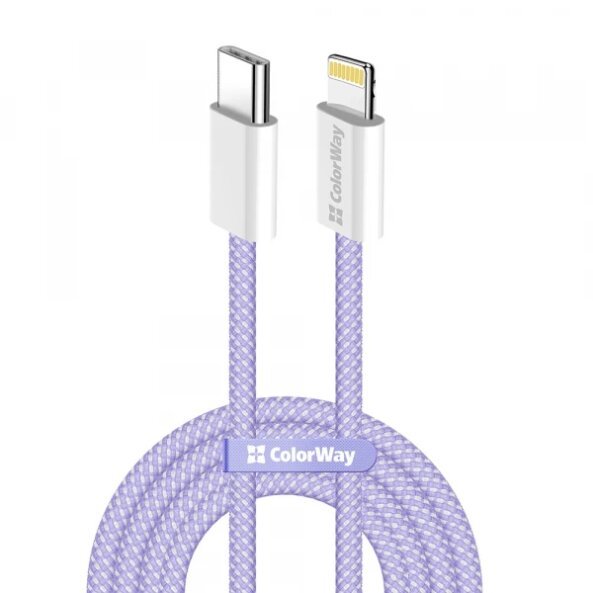 Cablu Date si Incarcare USB-C - Lightning ColorWay CW-CBPDCL061, 27W, 1m, Mov