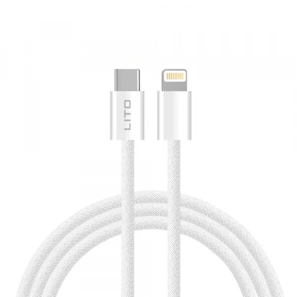 Cablu Date si Incarcare USB-C - Lightning Lito LD04CL, 27W, 2m, Alb