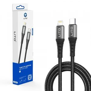 Cablu Date si Incarcare USB-C - Lightning Lito LD08CL, 27W, 1m, Negru