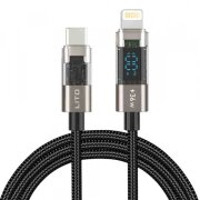 Cablu Date si Incarcare USB-C - Lightning Lito LD09CL Display, 36W, 1.2m, Negru