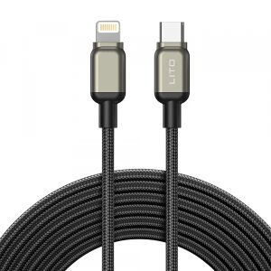 Cablu Date si Incarcare USB-C - Lightning Lito LD17, 20W, 1m, Negru