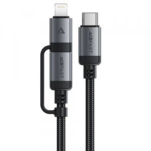 Cablu Date si Incarcare USB-C - Lightning / USB-C Acefast C20-01, 60W, 1.2m, Negru