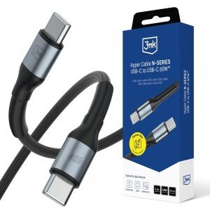 Cablu Date si Incarcare USB-C - USB-C 3MK Hyper N, 60W, 2m, Negru