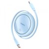 Cablu Date si Incarcare USB-C - USB-C Baseus Free2Draw Mini, 100W, 1m, Bleu P10364500311-00