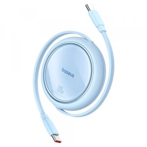 Cablu Date si Incarcare USB-C - USB-C Baseus Free2Draw Mini, 100W, 1m, Bleu P10364500311-00
