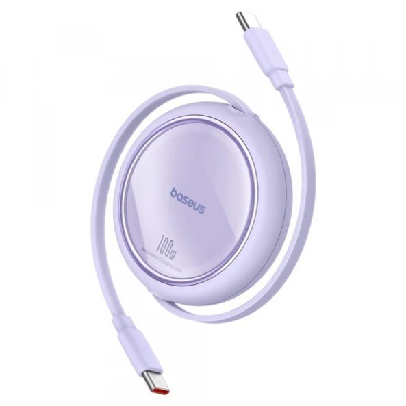 Cablu Date si Incarcare USB-C - USB-C Baseus Free2Draw Mini, 100W, 1m, Mov P10364500511-00