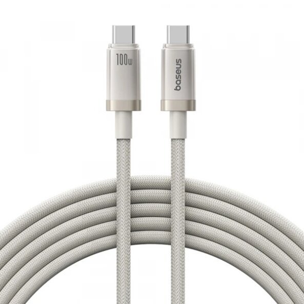 Cablu Date si Incarcare USB-C - USB-C Baseus Titanium, 100W, 2m, Auriu P10378100G21-01