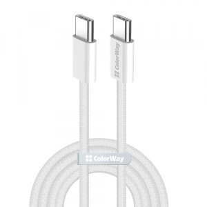 Cablu Date si Incarcare USB-C - USB-C ColorWay CW-CBPDCC061, 60W, 1m, Gri