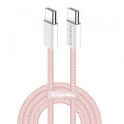 Cablu Date si Incarcare USB-C - USB-C ColorWay CW-CBPDCC061, 60W, 1m, Roz