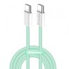 Cablu Date si Incarcare USB-C - USB-C ColorWay (CW-CBPDCC061, 60W, 1m, Verde