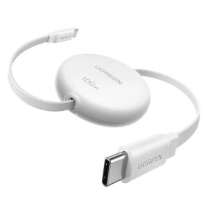 Cablu Date si Incarcare USB-C - USB-C UGREEN L531, 100W, 1m, Alb