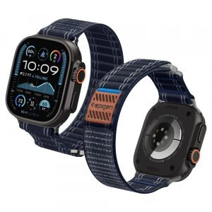 Curea Spigen WBF0 pentru Apple Watch 49mm / 46mm / 45mm / 44mm Series, Bleumarin