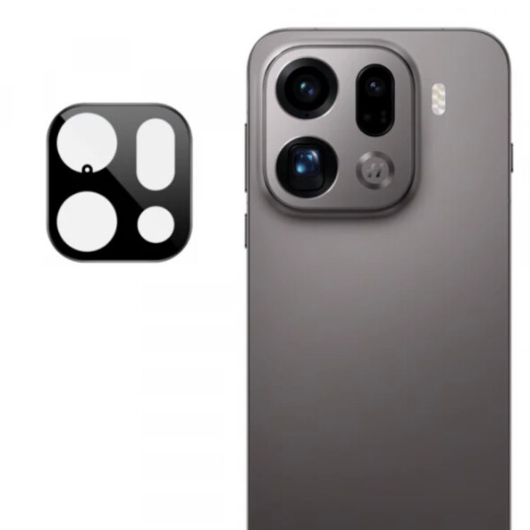 Folie de protectie Camera Spate Techsuit pentru Oppo Find X9 Pro, Sticla Securizata, Neagra