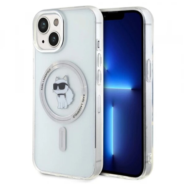 Husa MagSafe pentru Apple iPhone 15, Karl Lagerfeld, IML Choupette, Transparenta