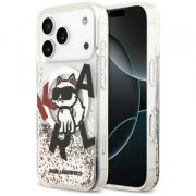 Husa MagSafe pentru Apple iPhone 17 Pro, Karl Lagerfeld, Liquid Glitter Choupette Logo, Transparenta