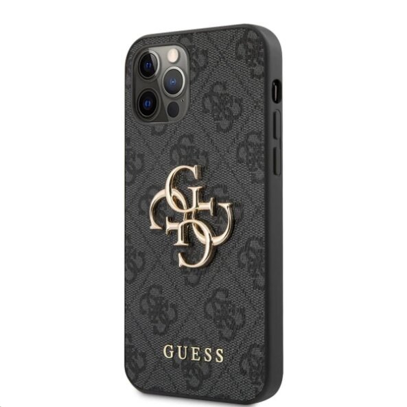 Husa pentru Apple iPhone 12 / 12 Pro, Guess, 4G Metal Logo, Gri