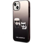 Husa pentru Apple iPhone 14 Plus, Karl Lagerfeld, Gradient Karl &amp; Choupette, Neagra