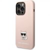 Husa pentru Apple iPhone 14 Pro, Karl Lagerfeld, Silicone Body Choupette, Roz