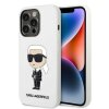 Husa pentru Apple iPhone 14 Pro, Karl Lagerfeld, Silicone Ikonik NFT, Alba