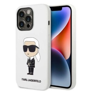 Husa pentru Apple iPhone 14 Pro Max, Karl Lagerfeld, Silicone Ikonik NFT, Alba