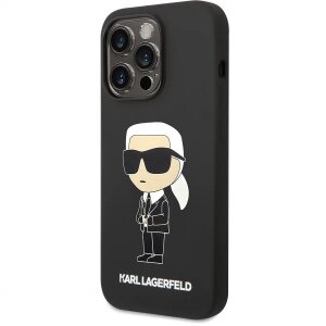 Husa pentru Apple iPhone 14 Pro Max, Karl Lagerfeld, Silicone Ikonik NFT, Neagra