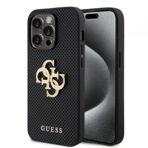 Husa pentru Apple iPhone 15 Pro, Guess, Perforated 4G, Neagra