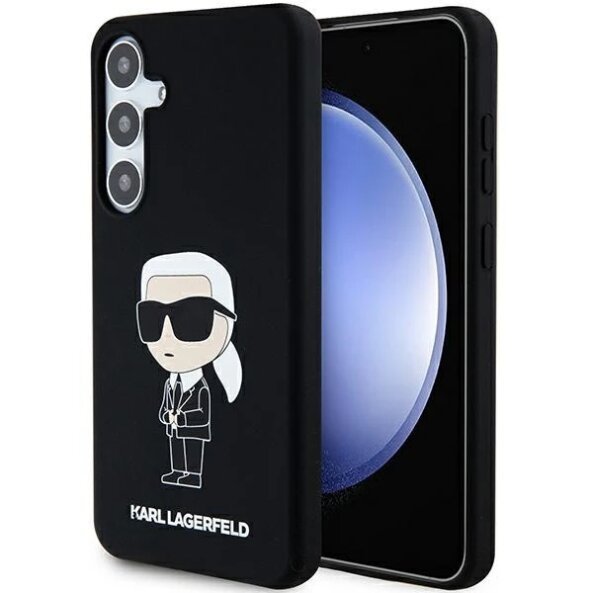 Husa pentru Samsung Galaxy S24 S921, Karl Lagerfeld, Silicone Ikonik NFT, Neagra