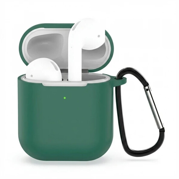 Husa Techsuit Silicone pentru Apple AirPods Gen 2 / Gen 1, Verde Inchis