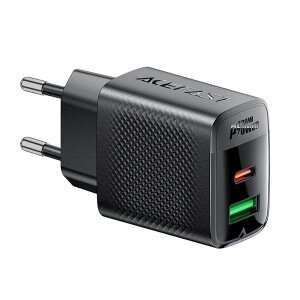 Incarcator Retea Acefast A98, 30W, 3A, 1 x USB-A - 1 x USB-C, Negru