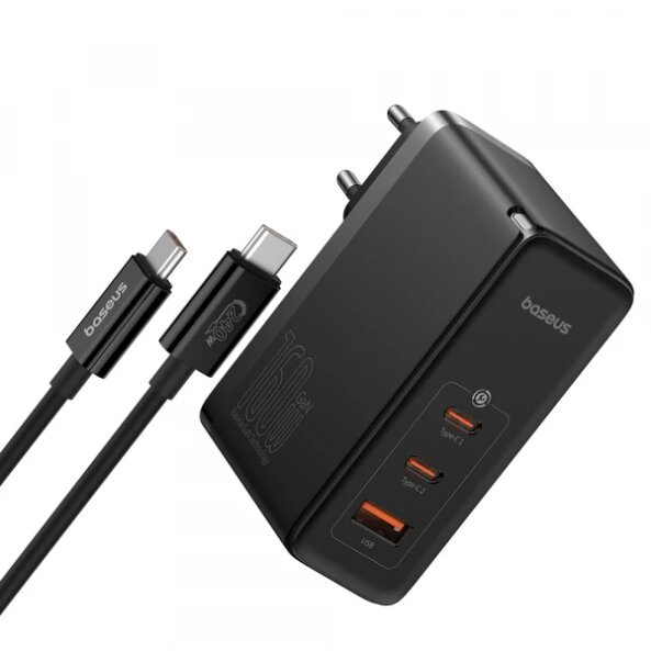 Incarcator Retea Cu Cablu USB-C Baseus GaN5 Pro, 160W, 5A, 1 x USB-A - 2 x USB-C, Negru P10110825113-00