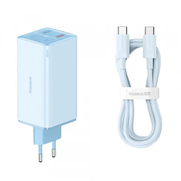 Incarcator Retea Cu Cablu USB-C Baseus GaN6 Pro, 100W, 5A, 2 x USB-A - 2 x USB-C, Albastru P10162705312-00