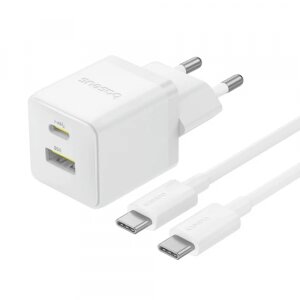 Incarcator Retea Cu Cablu USB-C Baseus Palm, 30W, 3A, 1 x USB-A - 1 x USB-C, Alb P1011160A213-01