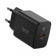Incarcator Retea Spigen Essential, 20W, 3A, 1 x USB-C, Negru